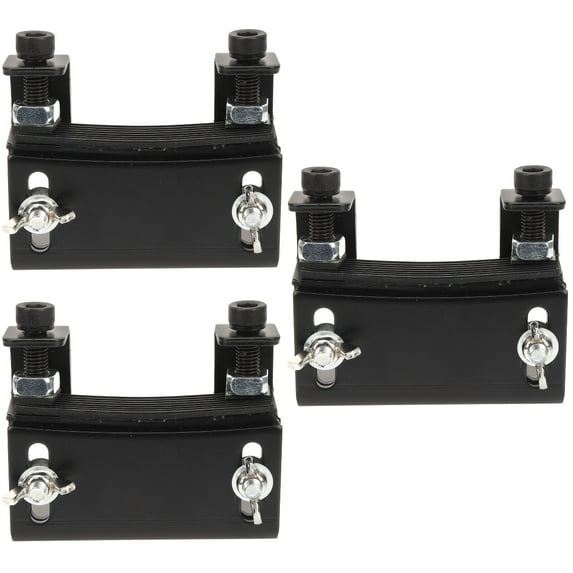 3-Piece Black Drum Riser Platform Set with Bass Drum Stand Booster, 11x9.5cm Elevators for Drum Kit Stability