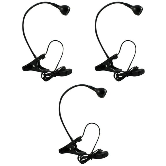 FESTFENDS Black Clamp Table Lamp No Flash For Bedroom 3Set 16.5In