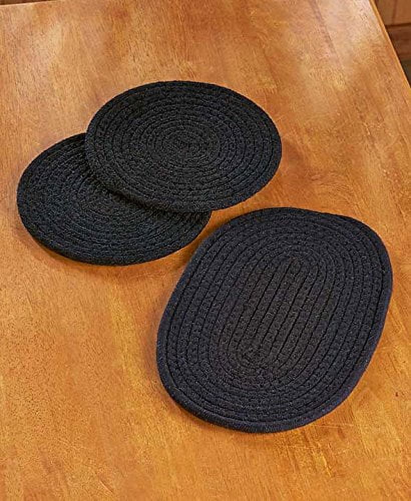 Set of 3 Fabric Trivets (Black)