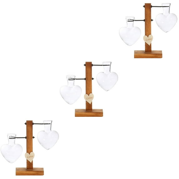 Set of 3 Fake Flowers Artificial Flowers Transparent Container Size 2