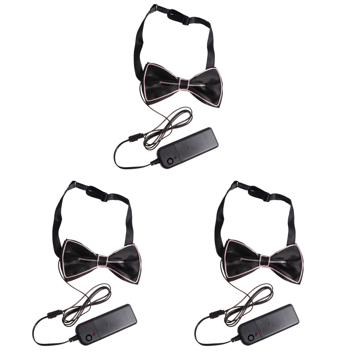 Set of 3 Flashing Tie LED Props Fashionable Accessory Masquerade