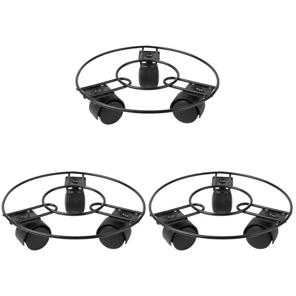 3pcs Pulley Flower Pot Holder Iron Art Planter Base Flower Pot Rack for Garden