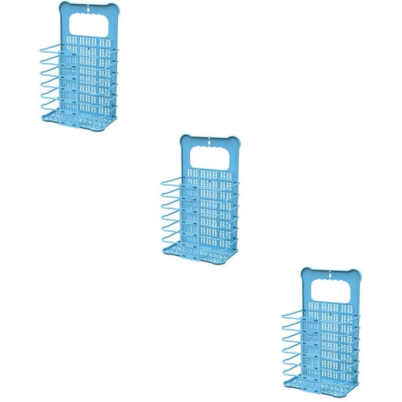 Set of 3 Folding Laundry Basket Stacked Washing Collapsible