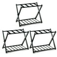 thumbnail image 1 of Costway Set of 3 Folding Luggage Rack with Shelf Travel Suitcase Shoe Storage Holder, 1 of 10