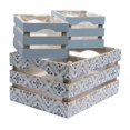 thumbnail image 1 of Set of 3 French Countryside Blue Rectangular Wooden Decorative Storage Box Nesting Crates 13.5", 1 of 2
