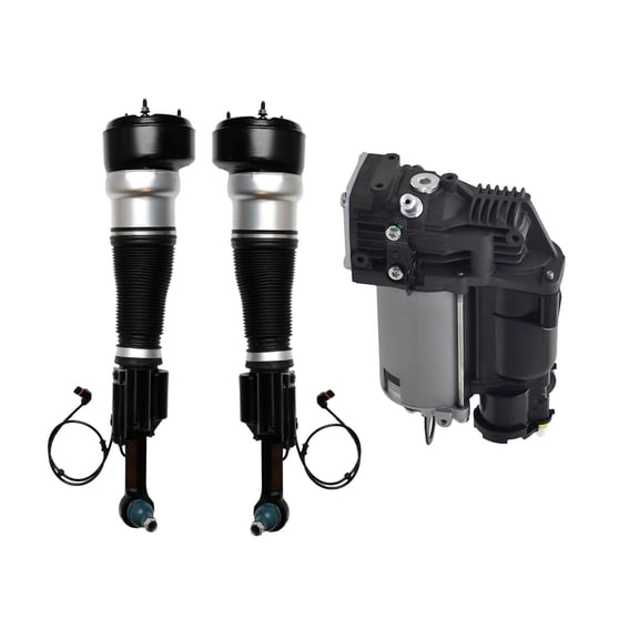 Set of 3 Front Air Airmatic Suspension Spring Strut-Air Suspension Compressor Pump For 2008-2011 Mercedes-Benz S450
