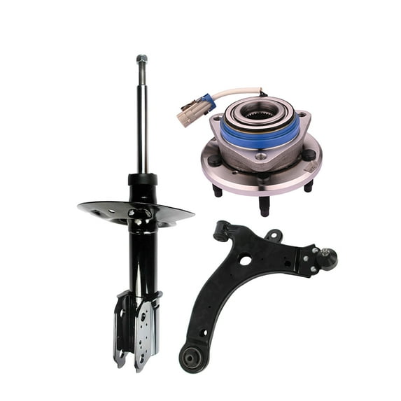 Set of 3 Front Left Lower Control Arm Ball Joint-Wheel Hub Bearing Assembly-Suspension Strut Assembly For 2000 2001 Chevrolet Monte Carlo