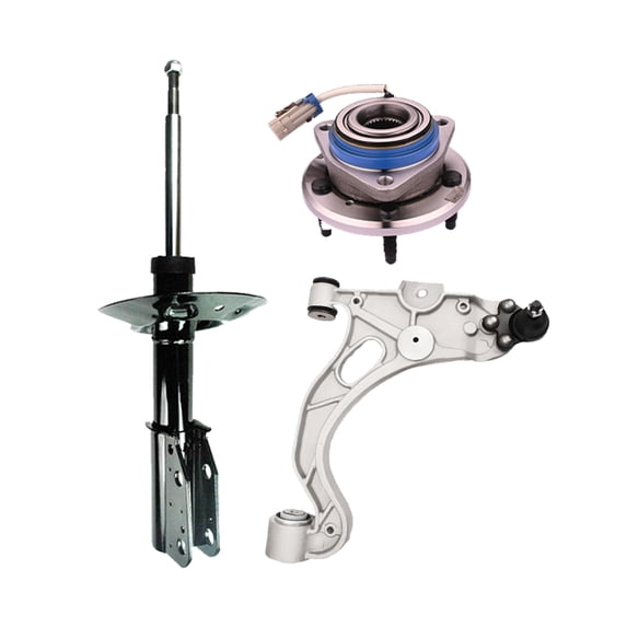 Set of 3 Front Left Lower Control Arm Ball Joint-Wheel Hub Bearing Assembly-Suspension Strut Assembly For 2001-2003 Oldsmobile Aurora
