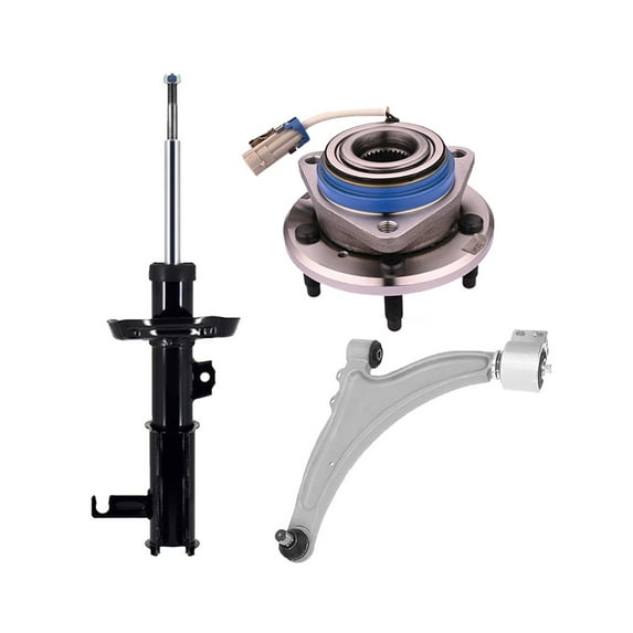 Set of 3 Front Left Lower Control Arm Ball Joint-Wheel Hub Bearing Assembly-Suspension Strut Assembly For 2010 Buick Allure FWD