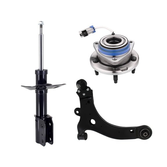 Set of 3 Front Left Lower Control Arm Ball Joint-Wheel Hub Bearing Assembly-Suspension Strut Assembly For 2014-2016 Chevrolet Impala Limited