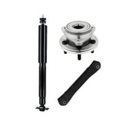 Set of 3 Front Lower Control Arm-Wheel Hub Bearing Assembly-Shock Absorber For 2000-2006 Jeep TJ