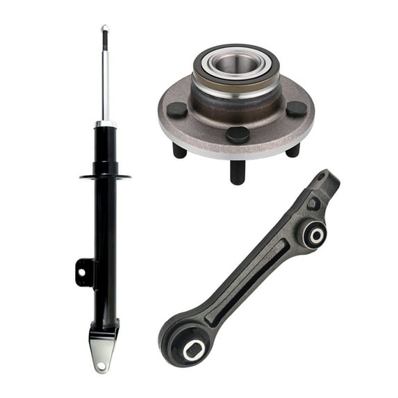 Set of 3 Front Lower Rearward Control Arm-Wheel Hub Bearing Assembly-Suspension Strut Assembly For 2012-2014 Dodge Charger