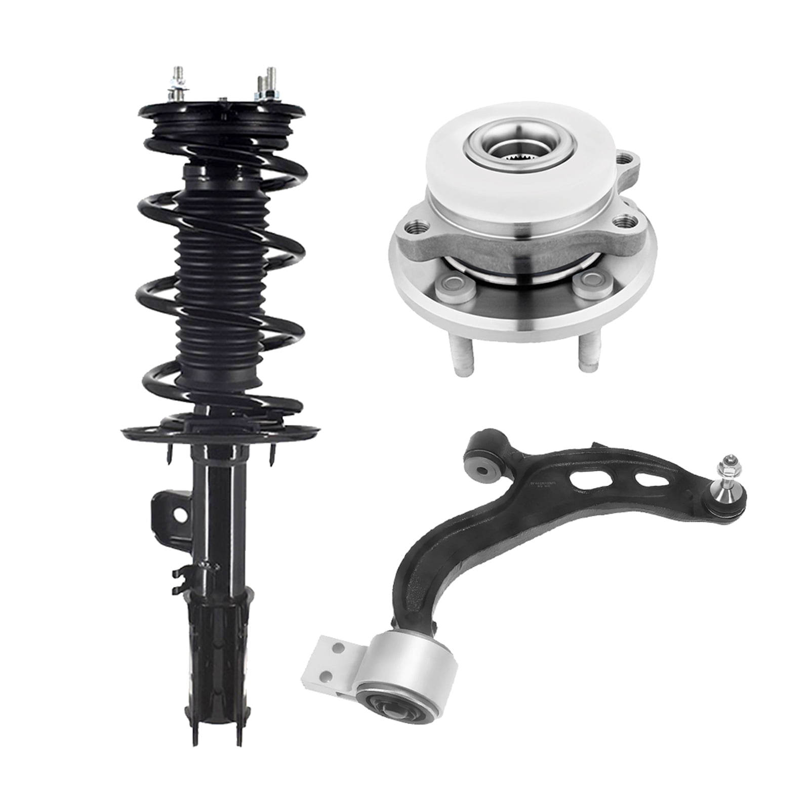 Set of 3 Front Right Lower Control Arm Ball Joint-Wheel Hub Bearing ...