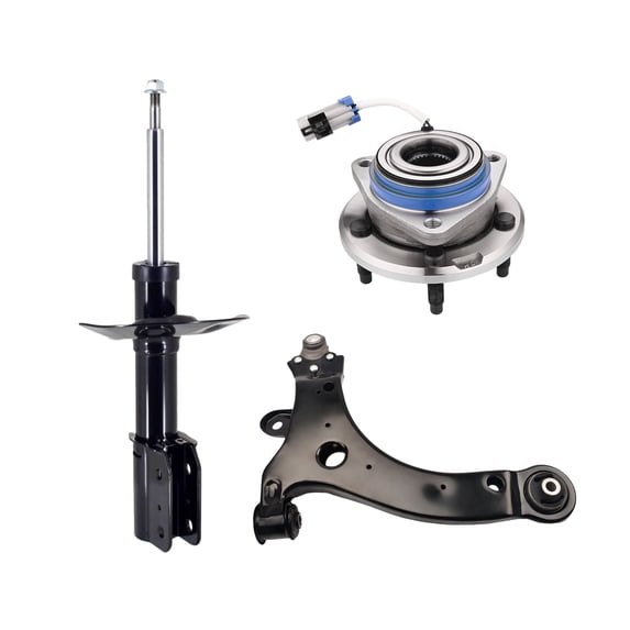 Set of 3 Front Right Lower Control Arm Ball Joint-Wheel Hub Bearing Assembly-Suspension Strut Assembly For 2014-2016 Chevrolet Impala Limited