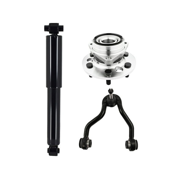 Set of 3 Front Right Upper Control Arm Ball Joint-Wheel Hub Bearing Assembly-Shock Absorber For 1992-1994 Chevrolet K2500 Suburban