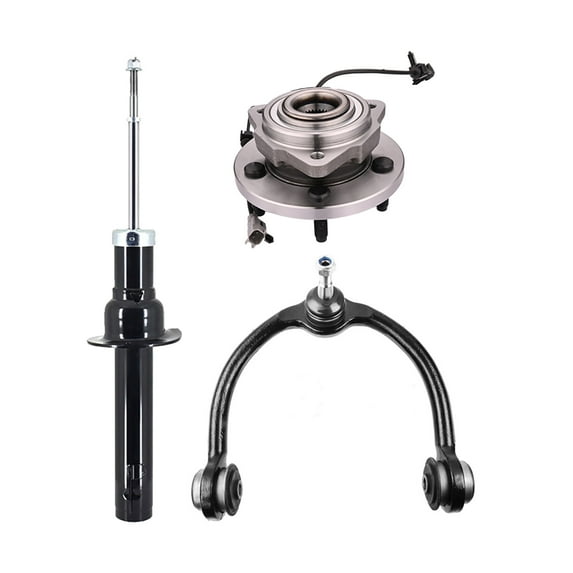 Set of 3 Front Upper Control Arm Ball Joint-Wheel Hub Bearing Assembly-Suspension Strut Assembly For 2005-2010 Jeep Grand Cherokee