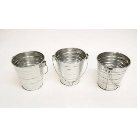 Set of 3 Galvanized Bucket w/ Handle 1 Qt