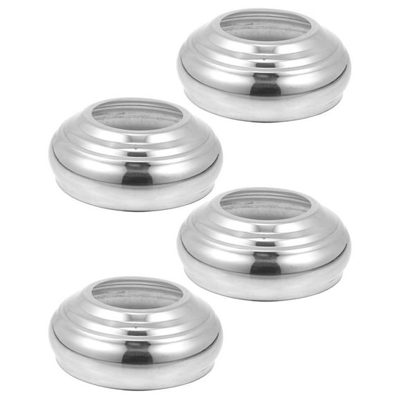 Set of 3 Garden Globe Holder Sphere Stand Stainless Steel Ball Base Silver