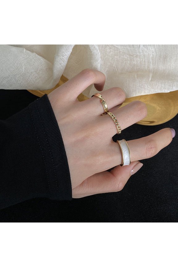 Set of 3 Geometric Electroplated Drip Rings, Individually Packed, Perfect for Employee Benefits
