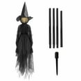 thumbnail image 1 of Set of 3 Glowing Face Witches 6 Feet Tall Outdoor Yard Halloween Decoration Holding Hands, 1 of 4