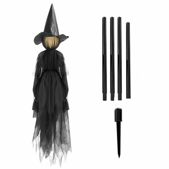 Set of 3 Glowing Face Witches 6 Feet Tall Outdoor Yard Halloween Decoration Holding Hands