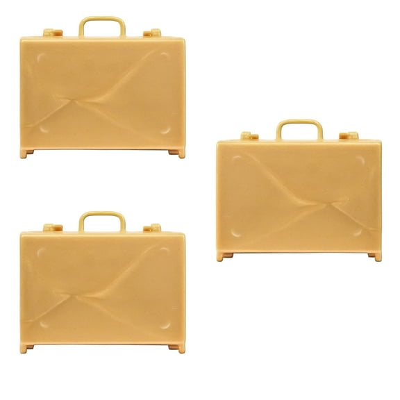 Set of 3 Gold Briefcases for WWE & AEW Wrestling Action Figures