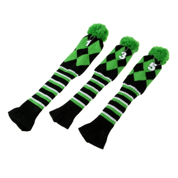 Set of 3 Golf Headcover Driver Fairway Woods Green