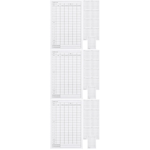 Set of 3 Golf Scorecard Book Paper Yardage Cover Ball White