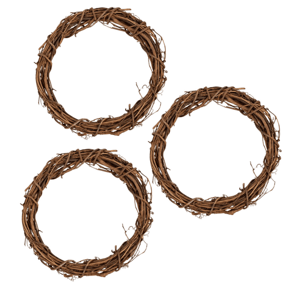 Set of 3 Grapevine Wreaths - For DIY Everyday Decor and Wreaths