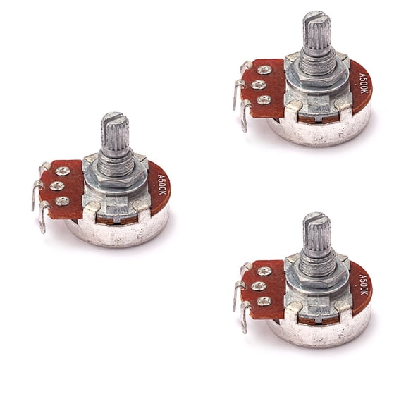 Set of 3 Guitar Volume Potentiometer Knobs with Shaft for Electric Guitar Pedal and Instrument Controls