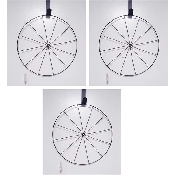 (Set-of 3) HT Bicycle Wheel Metal Wreath Frame Form 14-in Great for-DIY Crafting Wreath MakingCenterpieceFloral Bouquet Bicycle Wheel Metal Wreath Rings Bundled with 2Metallic Chenille Stems