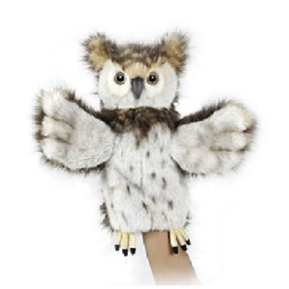 Handcrafted Cuddlers Set of 3 Handcrafted Owl Hand Puppet Stuffed Animals 13.25"