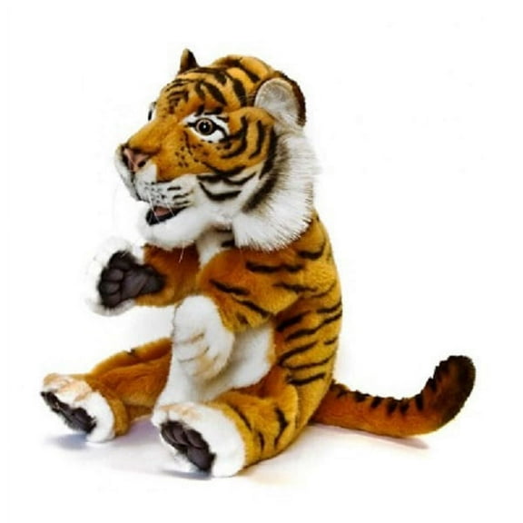 Handcrafted Cuddlers Set of 3 Handcrafted Tiger Hand Puppet Stuffed Animals 9.25"