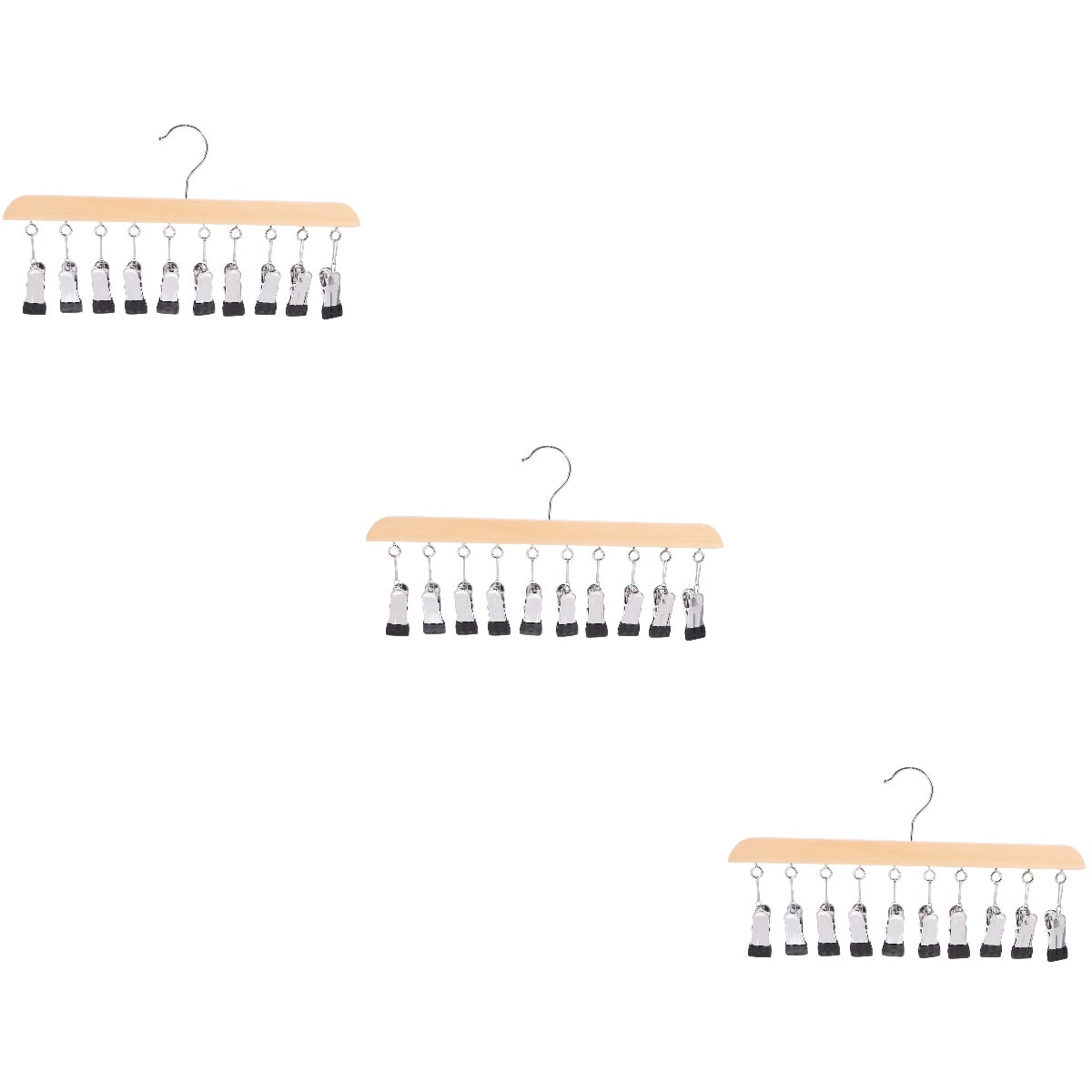 LABSERRON Laundry Hanger with 10-Clips for Drying Clothes Versatile Design Multi-Color 3Pcs