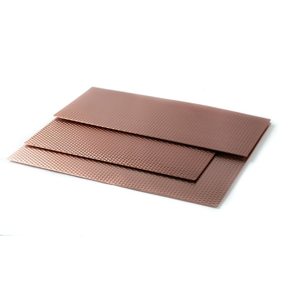 Set of 3 Heat Resistant, Metal, Counter Protector Mats - Warm Copper Color