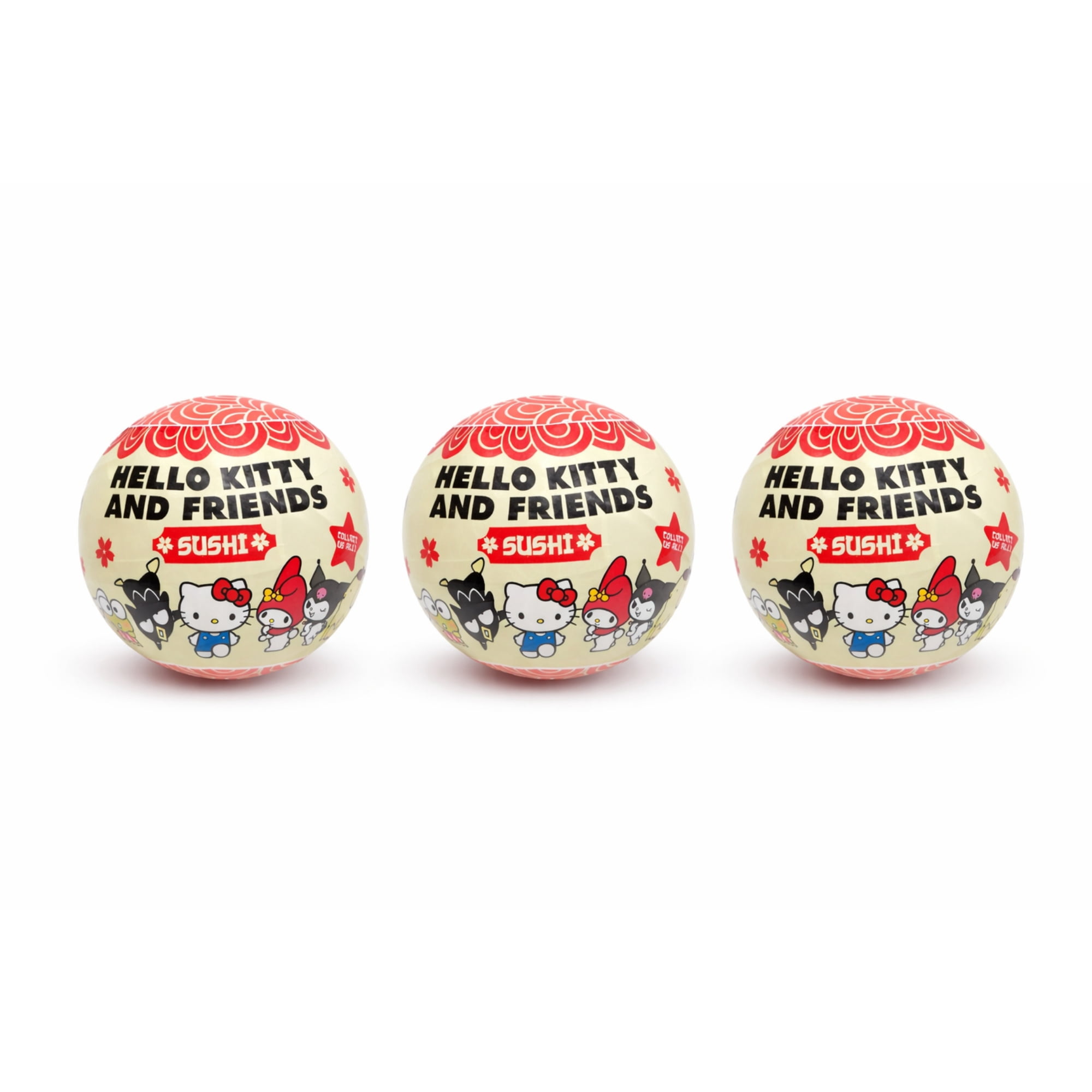 Set of 3 Hello Kitty and Friends Sushi Mystery Collectible Capsules