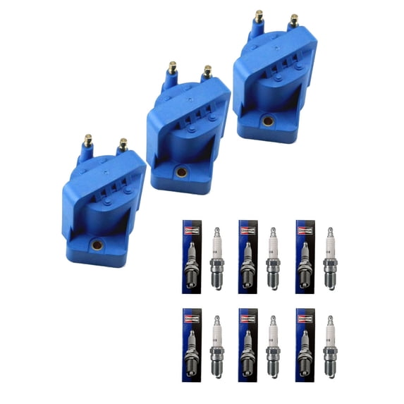 Set of 3 High Performance ISA Ignition Coil and Champion Spark Plug Compatible with 1998-2004 Buick Regal 3.8L Replacement for DR39