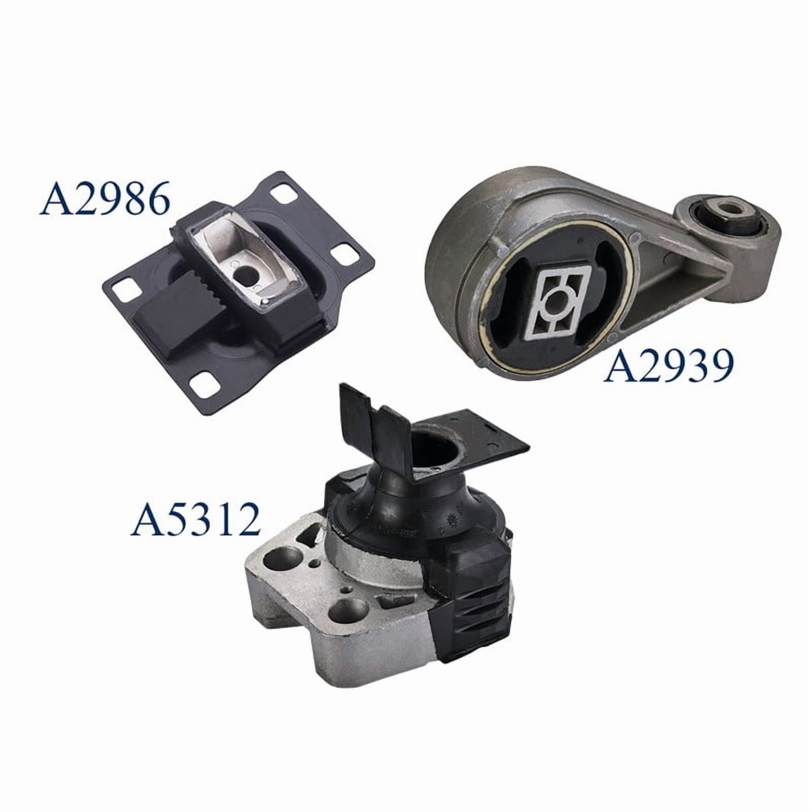 Set of 3 Engine Motor Mounts Compatible with 2005 2006 2007 Ford Focus 2.0L L4 Replacement for A5312 A2939 A2986