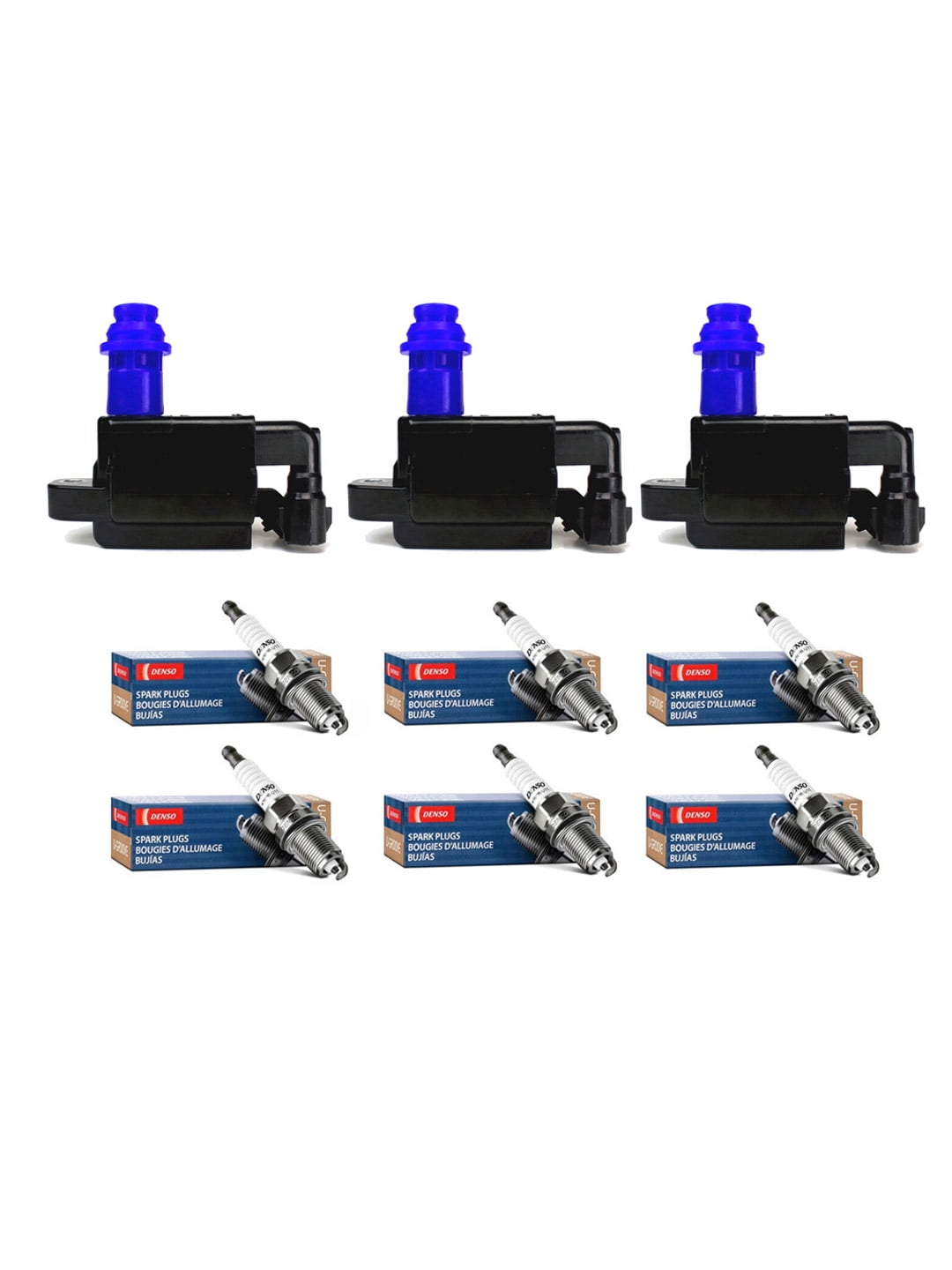 Set of 3 ISA Ignition Coils and 6 Denso Spark Plugs for 19982005 Lexus