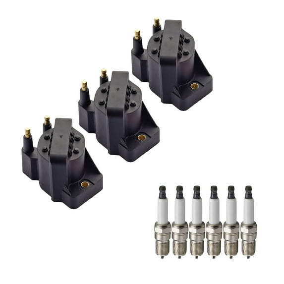 Set of 3 ISA Ignition Coils and 6 ISA Spark Plugs Compatible with 1998 1999 Chevrolet S10 2.2L L4 Replacement for DR39