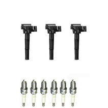 Set of 3 ISA Ignition Coils and 6 NGK Spark Plugs for 1995-2004 Toyota Tacoma Tundra 4Runner Replacement for UF156