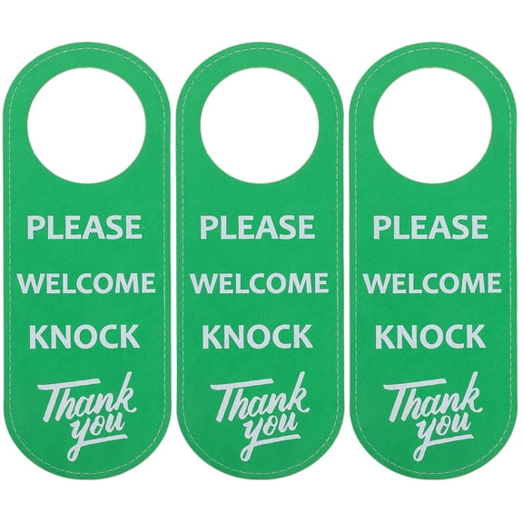 Set of 3 Indicating House Number Welcome Sign for Front Door Open Signs Coat Hangers Office Green