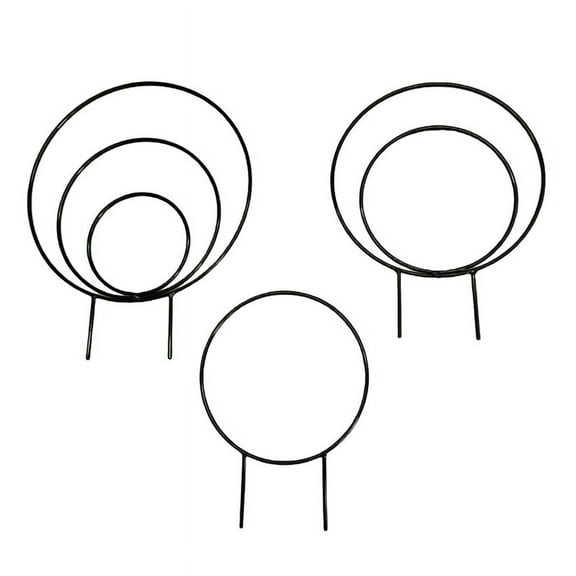 Set of 3 Indoor Round Plant Trellises for Climbing Houseplants Metal Frames for Potted Ivy,Outdoor Potted PlantSupport,A