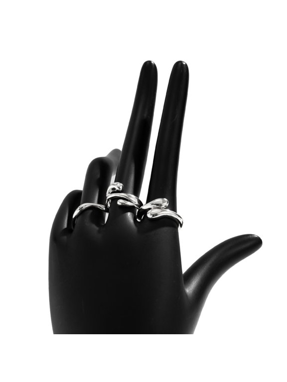 Set of 3 Innovative Rings Set Stylish and Flexible Liquid Shape Rings Jewelry Set for Fashion Enthusiasts
