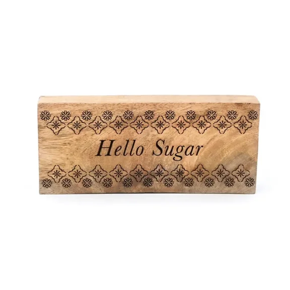 Set of 3 Inspirational Mango Wood Word Blocks, Natural Distressed Tabletop Decor
