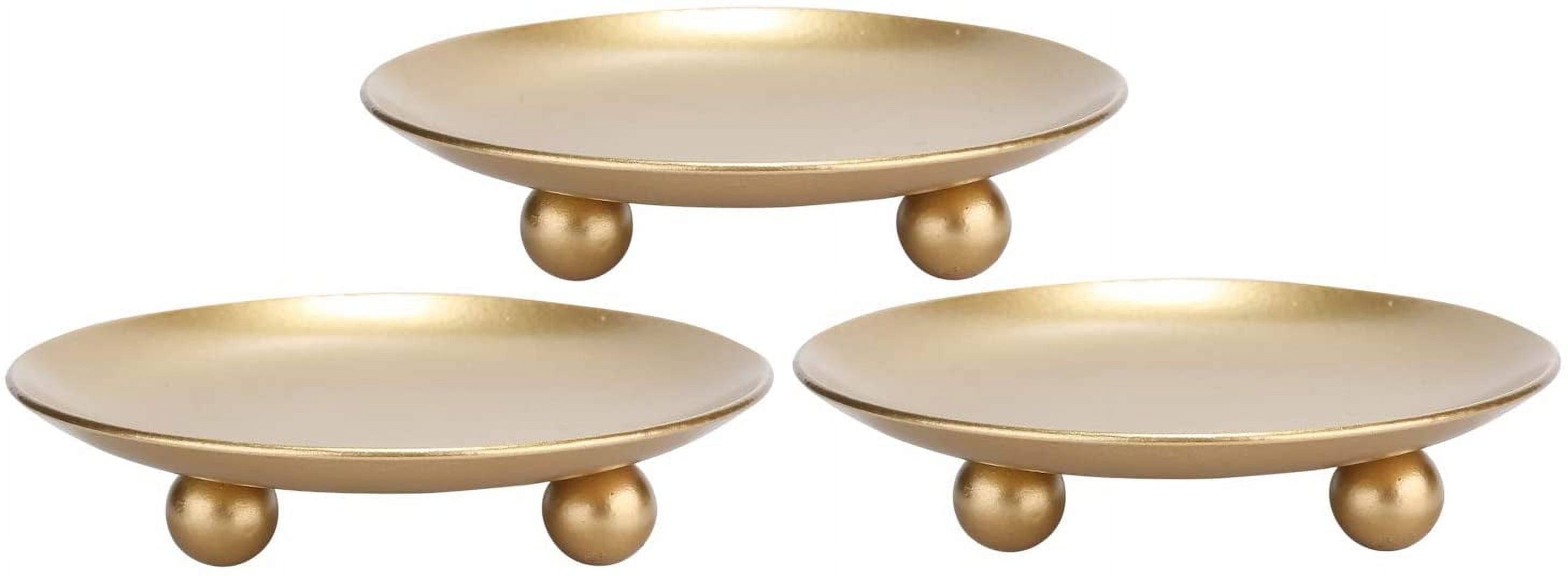 Gold Iron Plate Candle Holder Set of 3