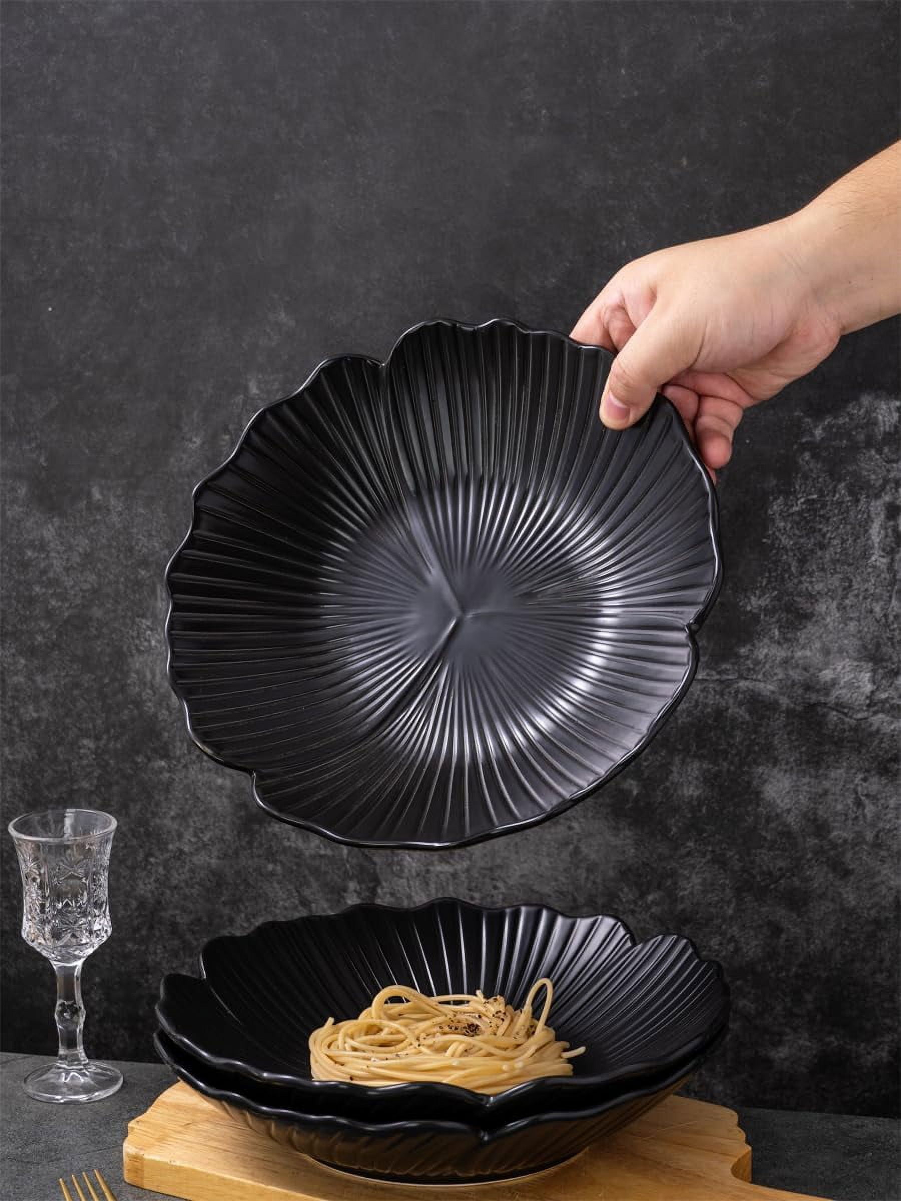 Set of 3-Japanese Style Flower Petal Shaped Porcelain Dinner Plates, 10 ...