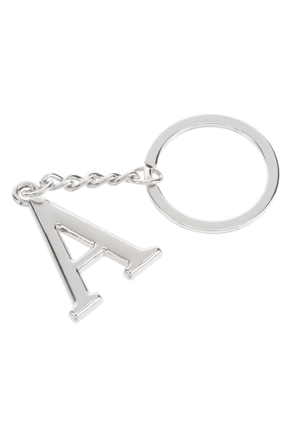 Set of 3 Key Ring Initial Letter Keyring Custom Photo Keychain Silver