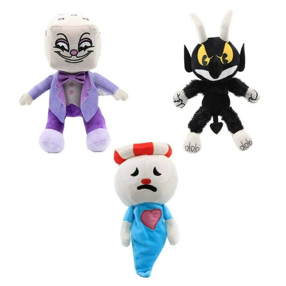 Set of 3 King Dice, Devil Boss, Ghost Plush - Cuphead Series Stuffed Animal Plush Doll Toy