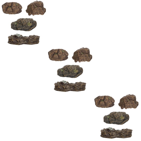 Set of 3 Miniature Landscape Rocks and Stone Ornaments for Sand Table Decoration and Model Scenery